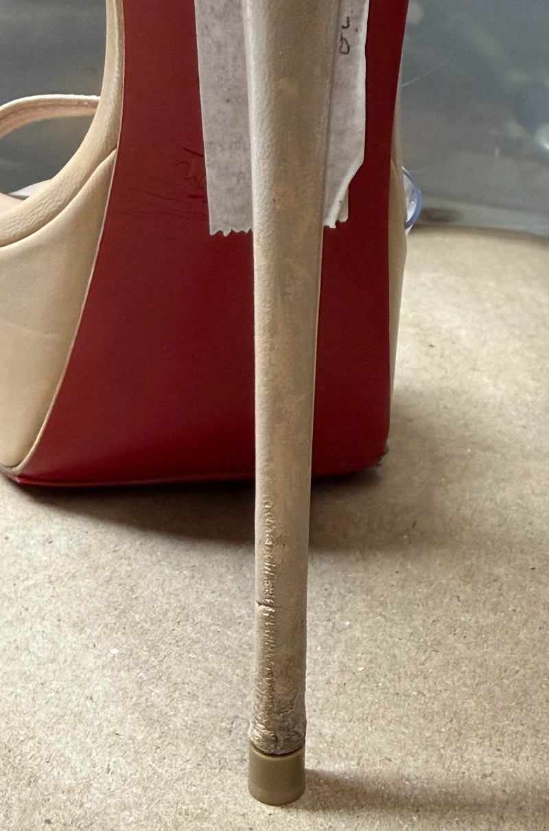 Christian Louboutin Rosalie Alta Paint Repair before repair 1