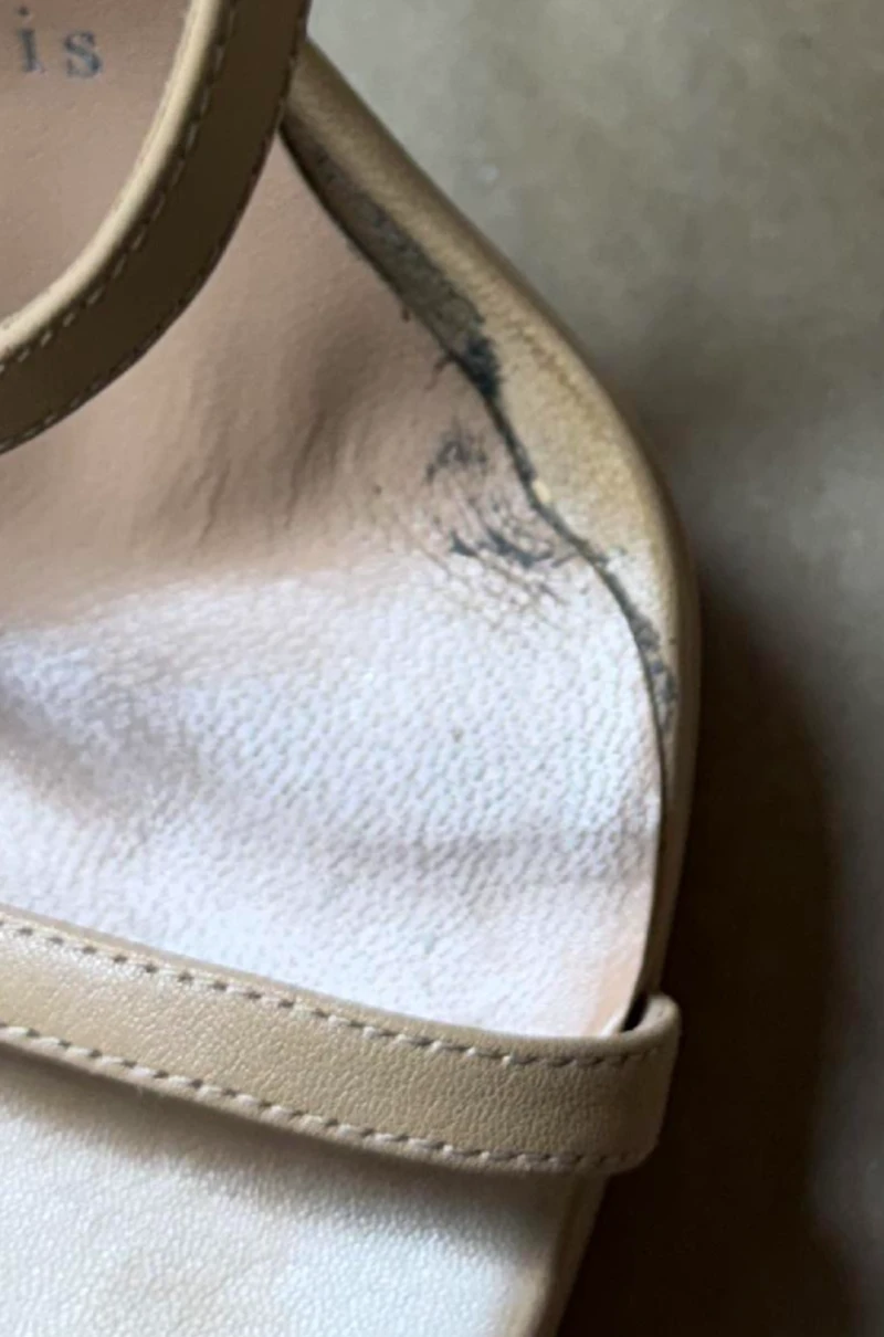 Christian Louboutin Rosalie Alta Paint Repair before repair 2