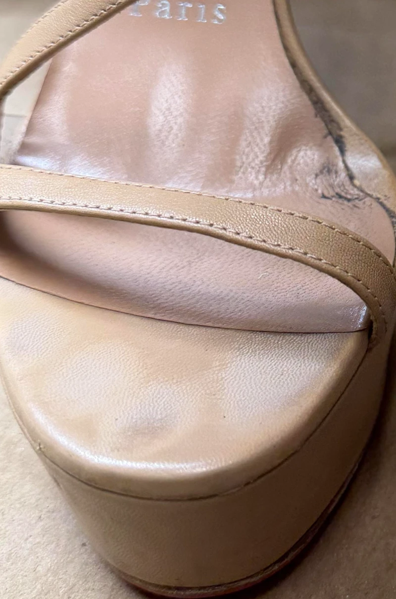 Christian Louboutin Rosalie Alta Paint Repair before repair 3
