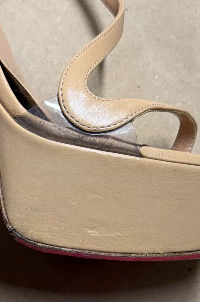 Christian Louboutin Rosalie Alta Paint Repair before repair 4