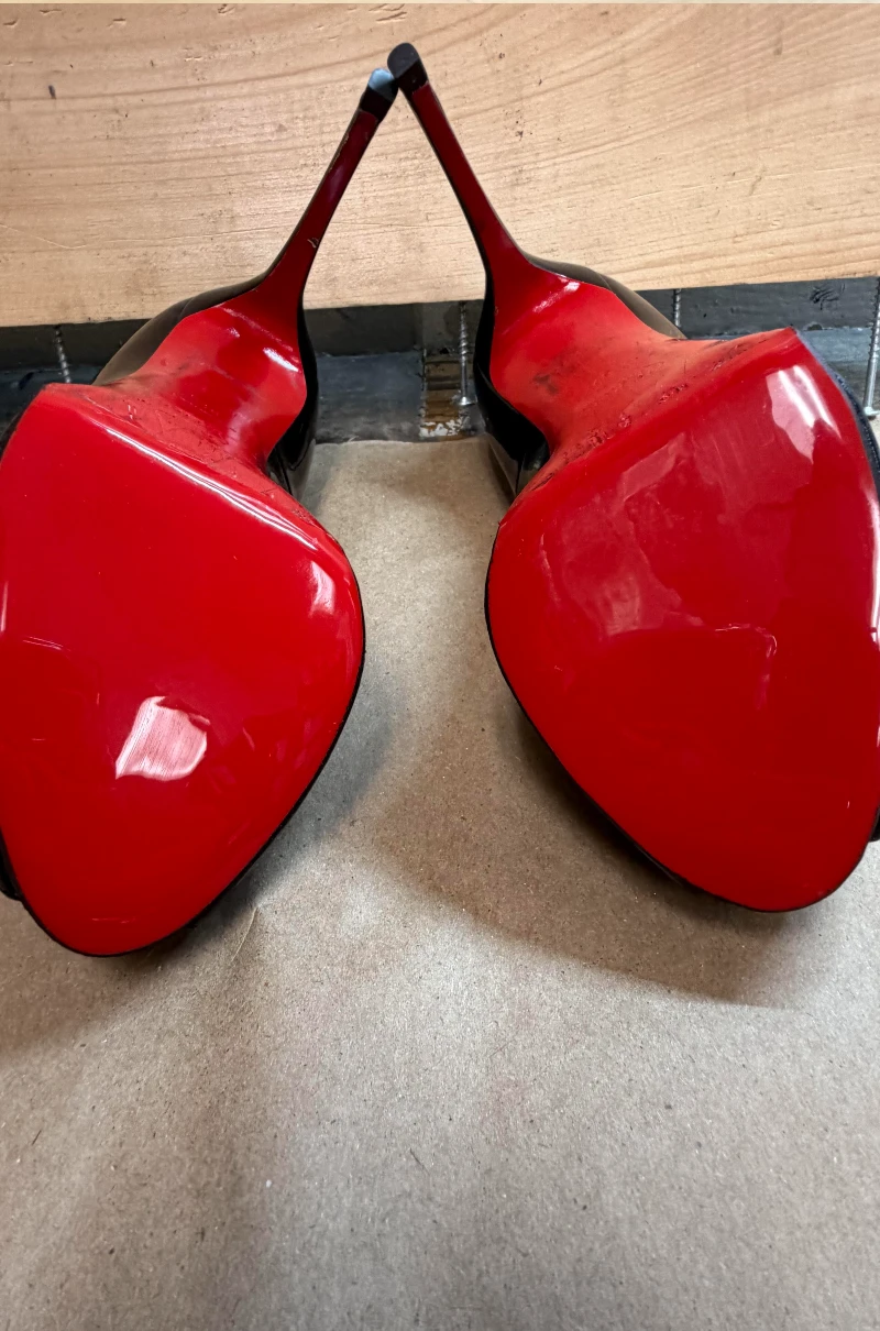 Christian Louboutin Very Prive Red Sole Restoration after restoration